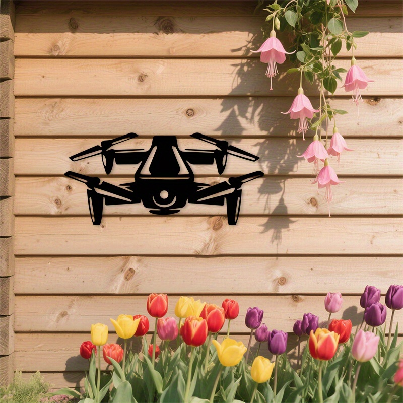 Office And Tech - Drone Silhouette Metal Wall Art Modern