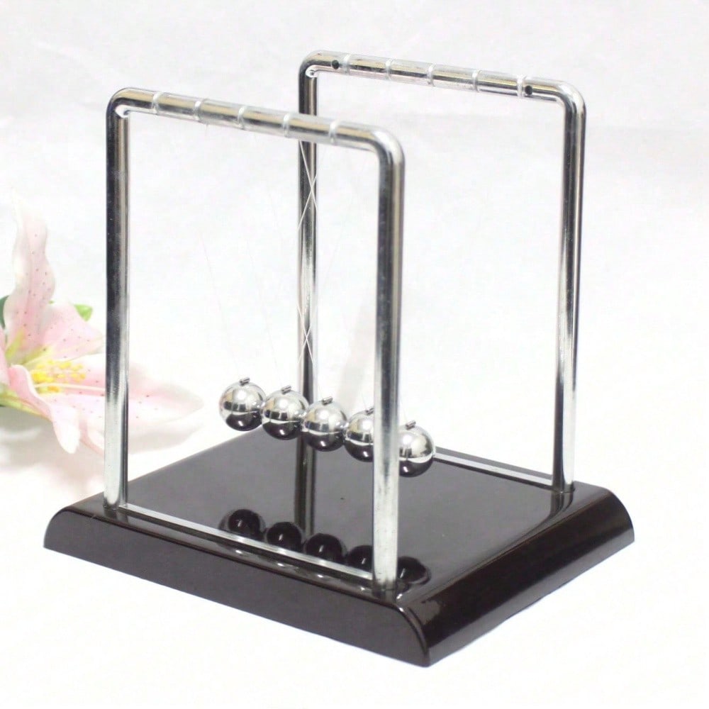 Office And Tech - Black Metal Newton's Cradle Balance Toy