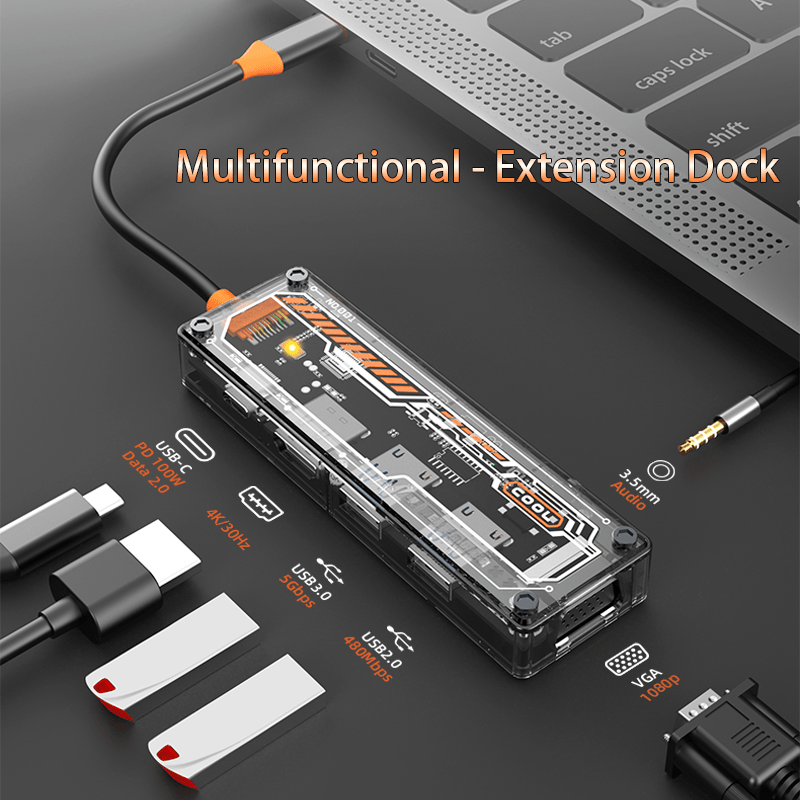 Docking Station Usb C - 6-in-1 USB C Hub for MacBook