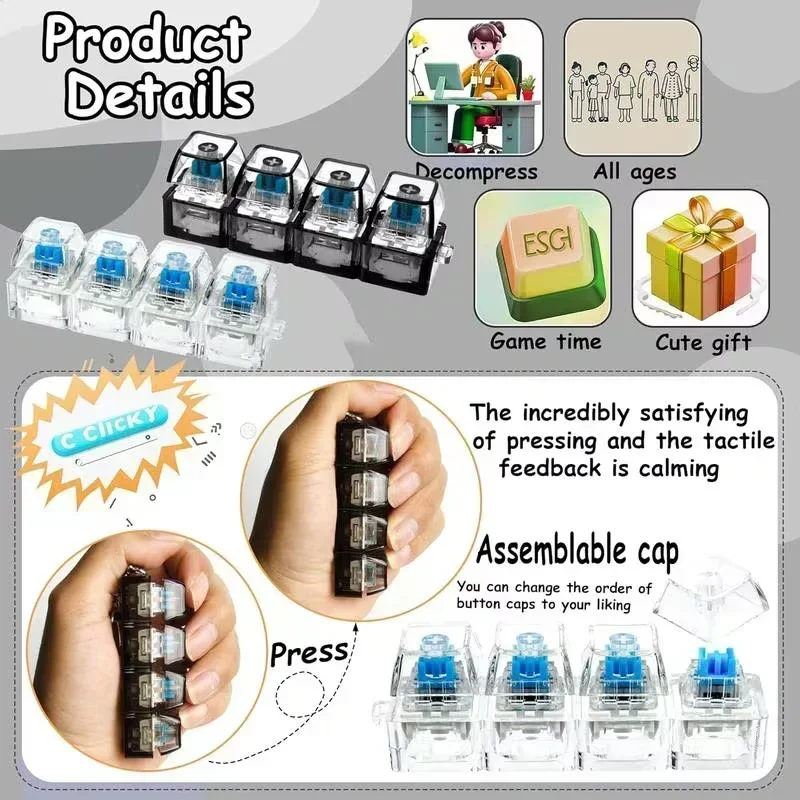 1pcs LED Keyboard Keycap Stres - Office And Tech incelemesi ve fiyatı