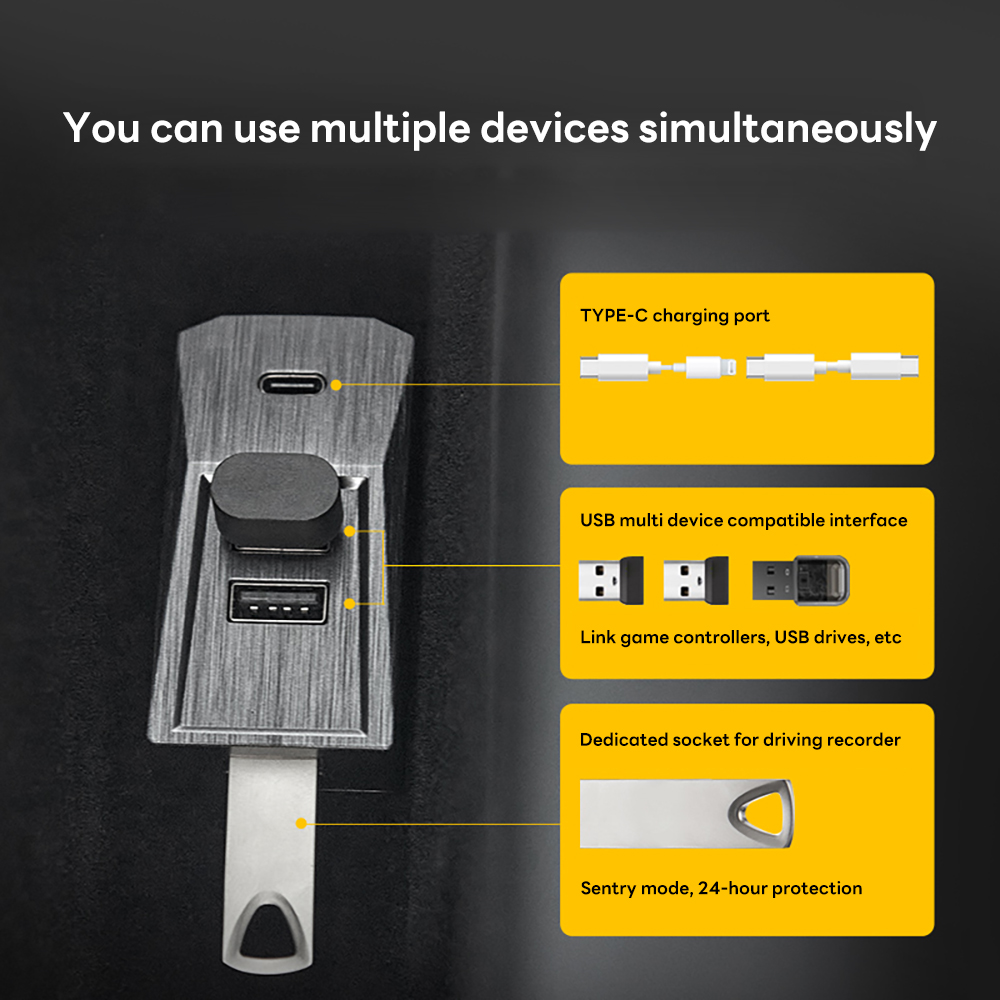 Glovebox USB Hub For Tesla New - Docking Station Usb C incelemesi ve fiyatı